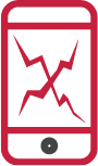 Icon of cracked smartphone