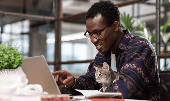 Man using computer