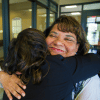 Member hugging FEC counselor
