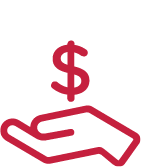 Icon of hand holding dollar sign